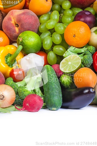 Image of Huge group of fresh vegetables and fruits