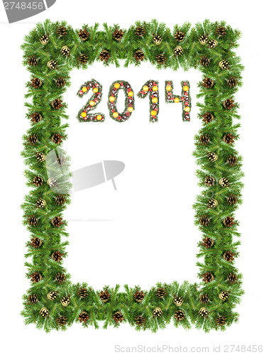 Image of Christmas card with a christmas ornamen 2014