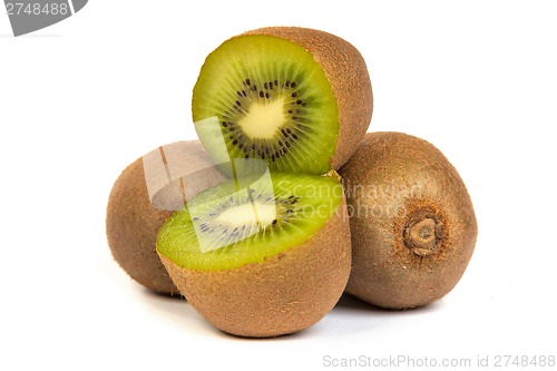 Image of Kiwi cut in half isolated on white