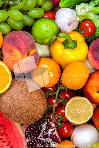 Image of Group of fresh vegetables isolated on white