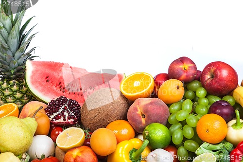 Image of Huge group of fresh vegetables and fruits