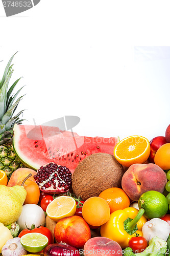 Image of Group of fresh vegetables isolated on white