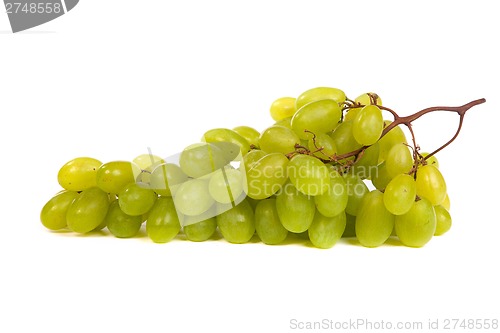 Image of Bunch of Green Grapes laying isolated