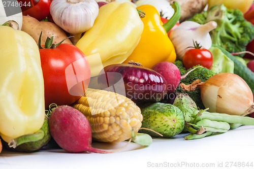 Image of Group of fresh vegetables isolated on white