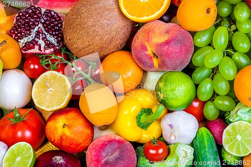 Image of Group of fresh vegetables isolated on white