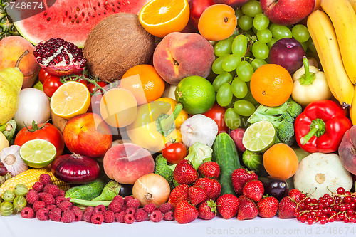 Image of Group of fresh vegetables isolated on white