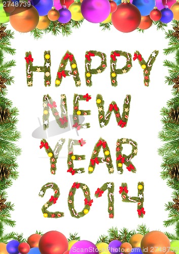 Image of Christmas card with a christmas ornamen 2014