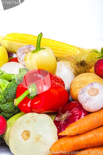 Image of Group of fresh vegetables isolated on white
