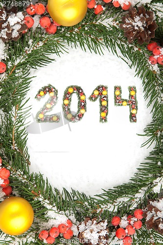 Image of Christmas card with a christmas ornamen 2014