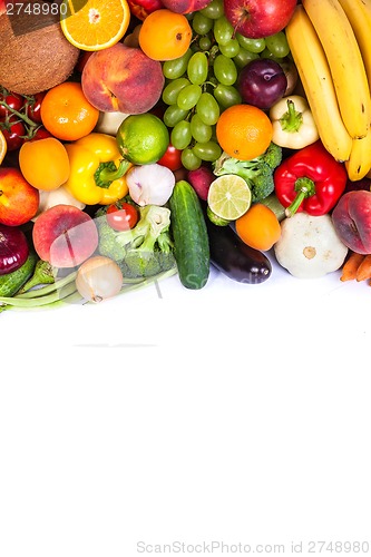 Image of Group of fresh vegetables isolated on white