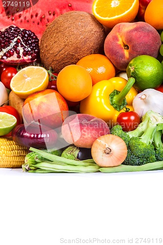 Image of Group of fresh vegetables isolated on white