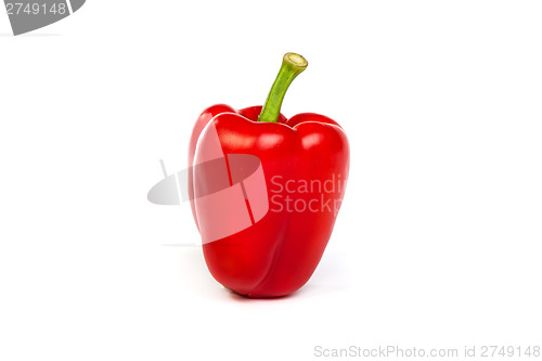 Image of A red bell sweet pepper isolated on white