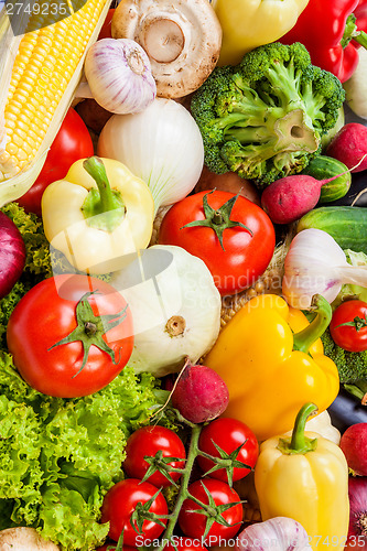 Image of Group of fresh vegetables isolated on white