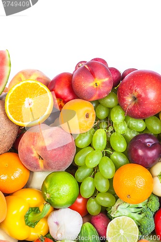 Image of Huge group of fresh vegetables and fruits