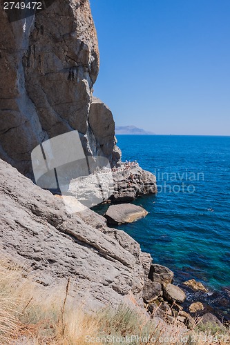 Image of Summer view seacoast. Sudak beach. Black Sea, Ukraine