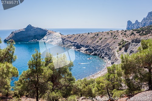 Image of Summer view seacoast. Sudak beach. Black Sea, Ukraine