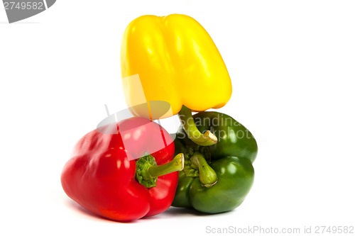 Image of Group of seet bell peppers isolated on white