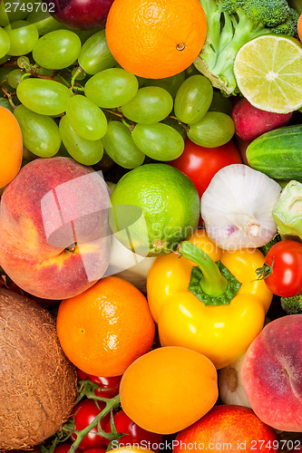 Image of Group of fresh vegetables isolated on white