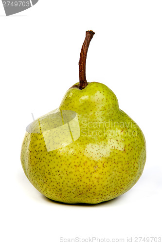 Image of ?asty ripe green pear isolated on white