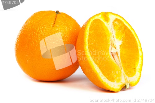 Image of Fresh orange and a half part of orange