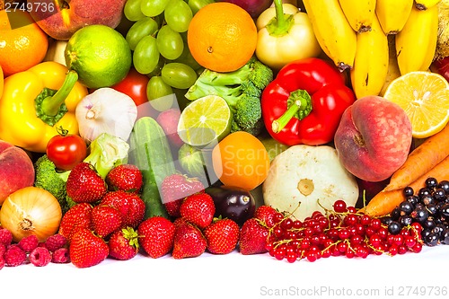 Image of Group of fresh vegetables isolated on white