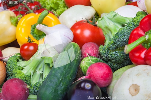 Image of Group of fresh vegetables isolated on white