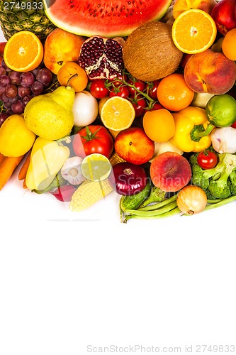 Image of Group of fresh vegetables isolated on white