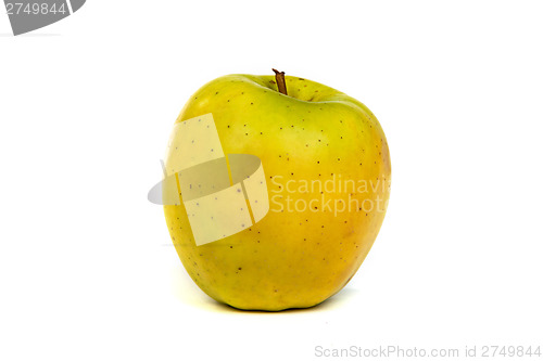 Image of A shiny green apple isolated on white