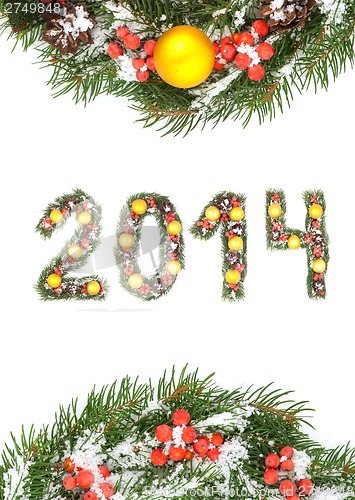Image of Christmas card with a christmas ornamen 2014
