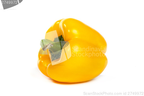 Image of A yellow bell sweet pepper isolated on white