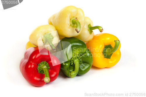 Image of Group of seet bell peppers isolated on white