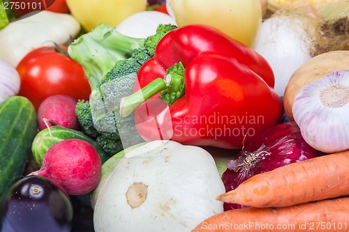 Image of Group of fresh vegetables isolated on white