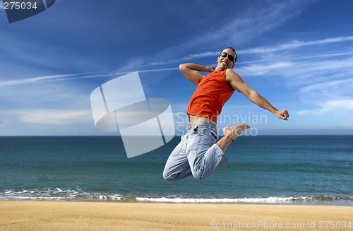 Image of Jumping on the beach