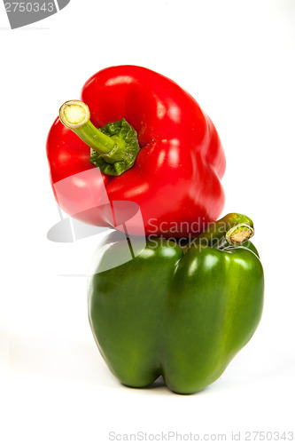 Image of Group of seet bell peppers isolated on white