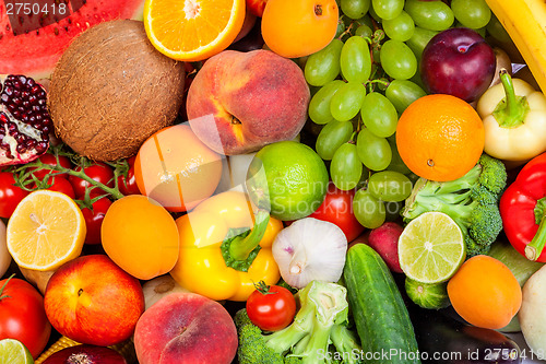 Image of Group of fresh vegetables isolated on white