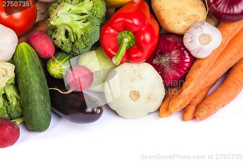 Image of Group of fresh vegetables isolated on white