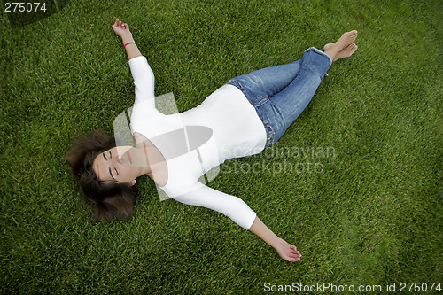 Image of Beautiful woman relaxing