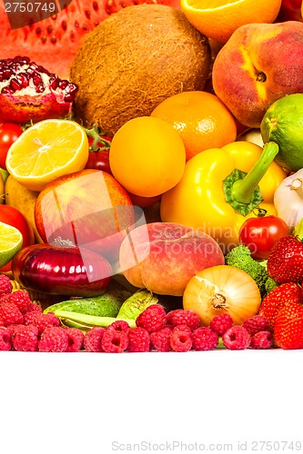 Image of Group of fresh vegetables isolated on white