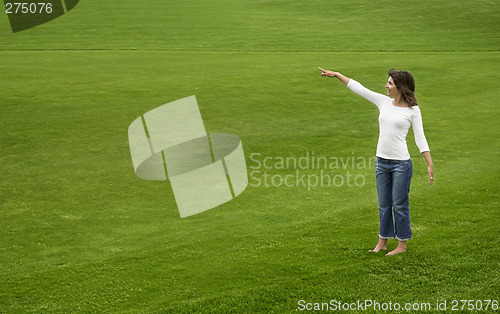 Image of Woman on a green meadow
