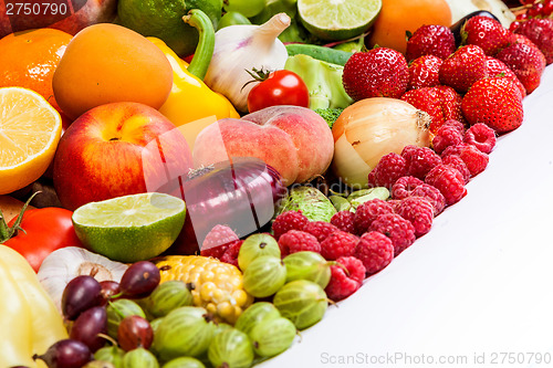 Image of Group of fresh vegetables isolated on white