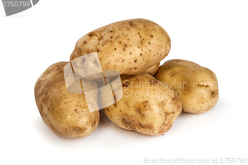 Image of Group of potatoes isolated on white