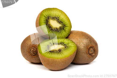 Image of Kiwi cut in half isolated on white