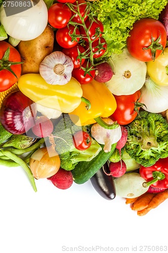 Image of Group of fresh vegetables isolated on a white background