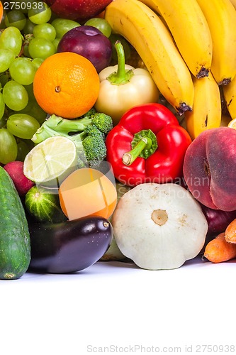 Image of Group of fresh vegetables isolated on white