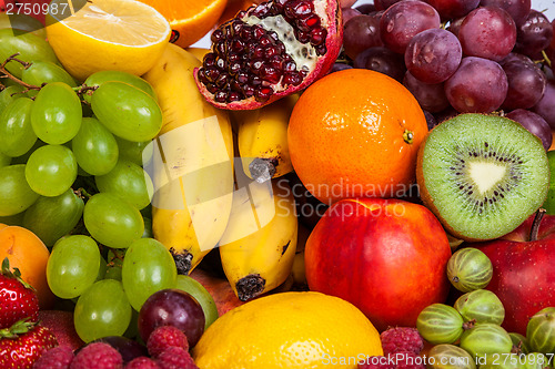 Image of Huge group of fresh fruits