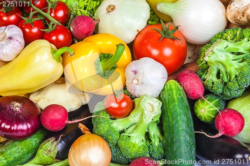 Image of Group of fresh vegetables isolated on a white background