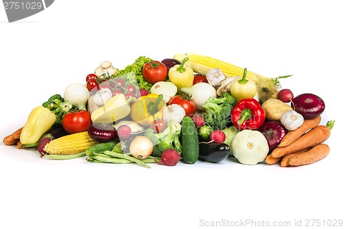 Image of Group of fresh vegetables isolated on white