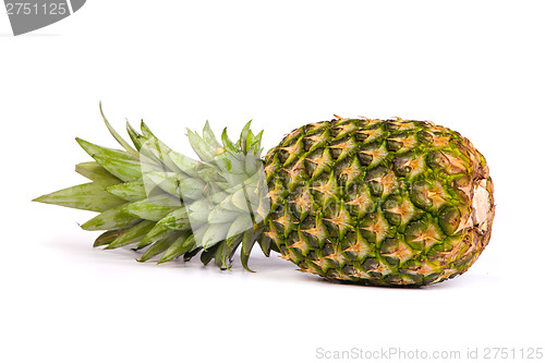 Image of Single pineapple isolated on white