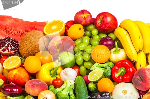 Image of Group of fresh vegetables isolated on white
