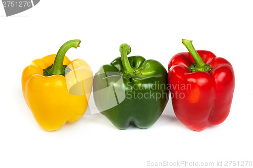 Image of Group of seet bell peppers isolated on white